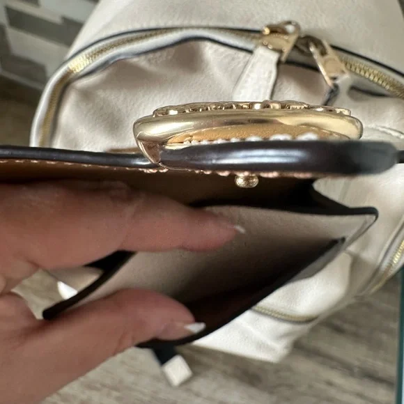 Coach Ivory Mini Backpack with Gold Accents / Bifold Wallet Included - Picture 16 of 16